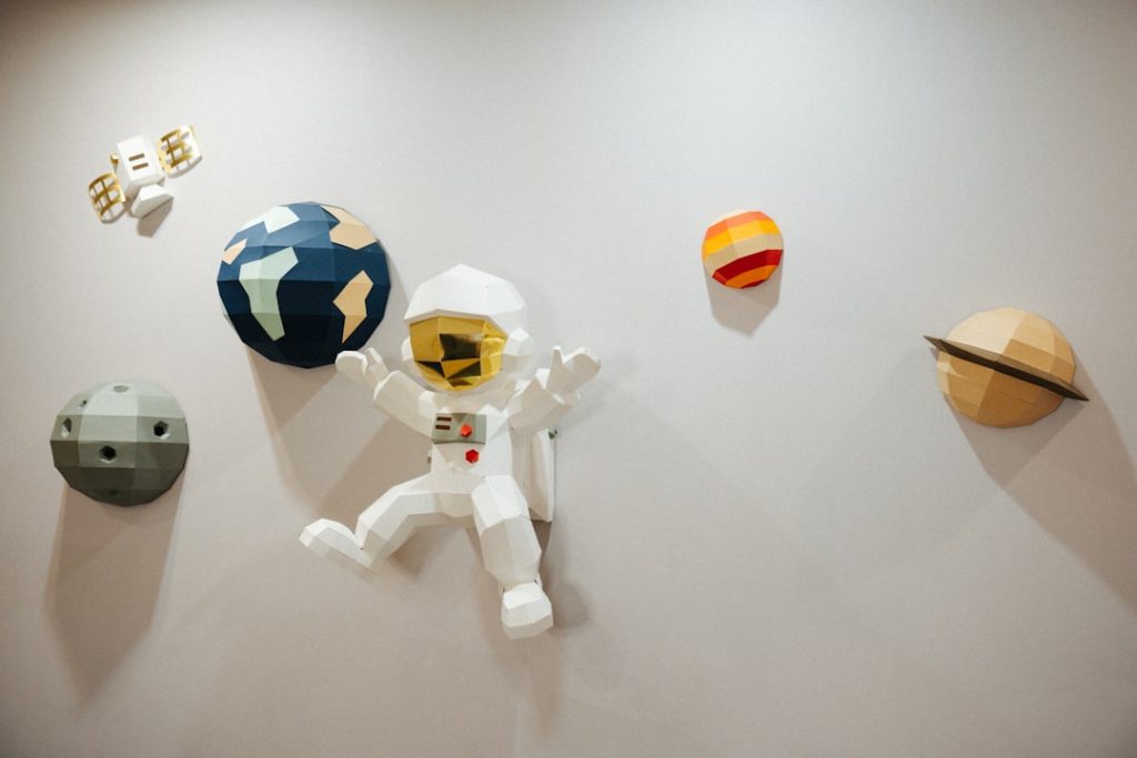 Space background on the wall at Rocketperevod office.